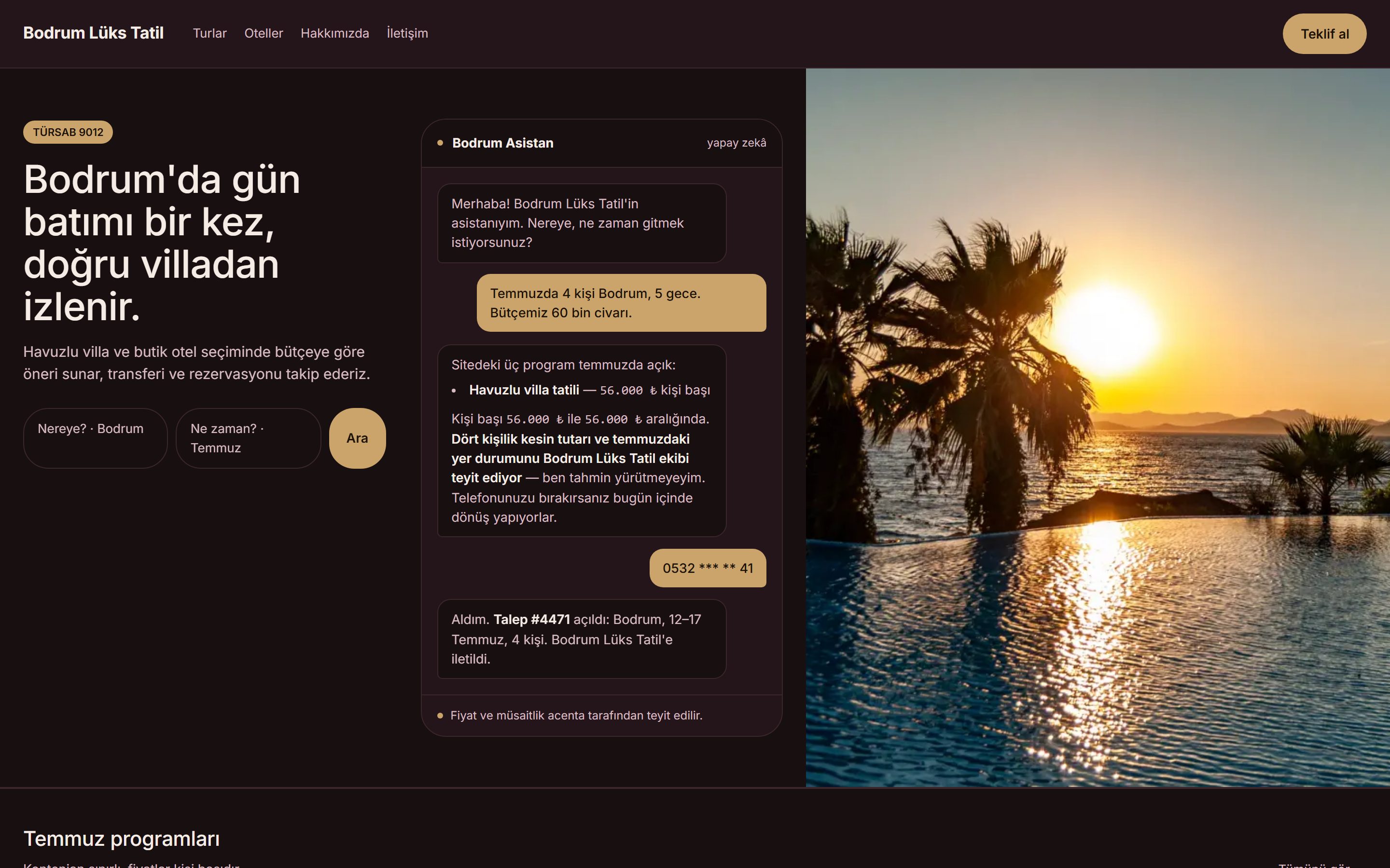 Bodrum Lüks Tatil sitesi — Vaha yönü